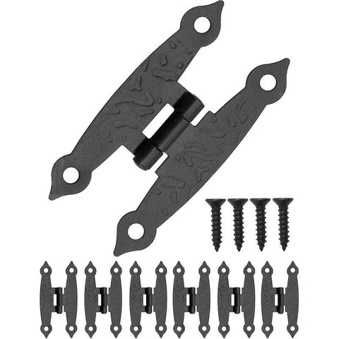 Darrahopens Home & Garden > DIY > Door Hardware 6 pcs Antique Metal Hinges For Cabinets, Cupboard Doors, Chests, Crates Retro Country House Style 65 X 34Mm
