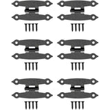 Darrahopens Home & Garden > DIY > Door Hardware 6 pcs Antique Metal Hinges For Cabinets, Cupboard Doors, Chests, Crates Retro Country House Style 65 X 34Mm