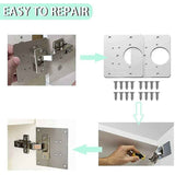 Darrahopens Home & Garden > DIY > Door Hardware 8 pcs Stainless Steel Cabinet Hinge Repair Plate With 48 Screws
