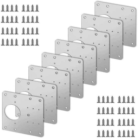 Darrahopens Home & Garden > DIY > Door Hardware 8 pcs Stainless Steel Cabinet Hinge Repair Plate With 48 Screws