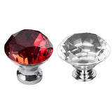 Darrahopens Home & Garden > DIY > Door Hardware Door Knobs Handles Clear Crystal Diamond Glass Kitchen Cupboard Cabinet Pulls 40MM - Red-10PCS