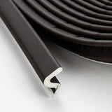 Darrahopens Home & Garden > DIY > Door Hardware Door seal with draught excluder - Wooden door seal with V-groove - Leather strip - Environmentally friendly door seal (black - 6 m)