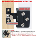 Darrahopens Home & Garden > DIY > Door Hardware Glass Cabinet Door Hinge 4 pcs Wine Cabinet Clamp Display Door Hinge, Matte Black Zinc Alloy, No Drilling