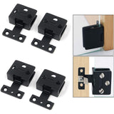 Darrahopens Home & Garden > DIY > Door Hardware Glass Cabinet Door Hinge 4 pcs Wine Cabinet Clamp Display Door Hinge, Matte Black Zinc Alloy, No Drilling