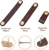 Darrahopens Home & Garden > DIY > Door Hardware Leather Furniture Handles 128 mm Light Coffee 4 pcs Compatible with Vintage Cabinets Dressers Kitchen Drawers