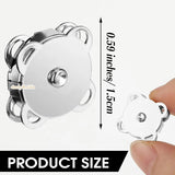 Darrahopens Home & Garden > DIY > Door Hardware Magnetic Snap Fasteners - Pack of 12 - Plum Blossom Shaped Concealed Snap Fasteners - 14mm Hook & Loop Fasteners - Suitable for DIY projects such as wool and leather wallets, bags, clothing and handbags (Silver)