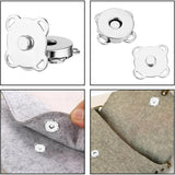 Darrahopens Home & Garden > DIY > Door Hardware Magnetic Snap Fasteners - Pack of 12 - Plum Blossom Shaped Concealed Snap Fasteners - 14mm Hook & Loop Fasteners - Suitable for DIY projects such as wool and leather wallets, bags, clothing and handbags (Silver)