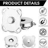 Darrahopens Home & Garden > DIY > Door Hardware Magnetic Snap Fasteners - Pack of 12 - Plum Blossom Shaped Concealed Snap Fasteners - 14mm Hook & Loop Fasteners - Suitable for DIY projects such as wool and leather wallets, bags, clothing and handbags (Silver)