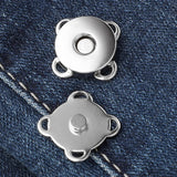 Darrahopens Home & Garden > DIY > Door Hardware Magnetic Snap Fasteners - Pack of 12 - Plum Blossom Shaped Concealed Snap Fasteners - 14mm Hook & Loop Fasteners - Suitable for DIY projects such as wool and leather wallets, bags, clothing and handbags (Silver)