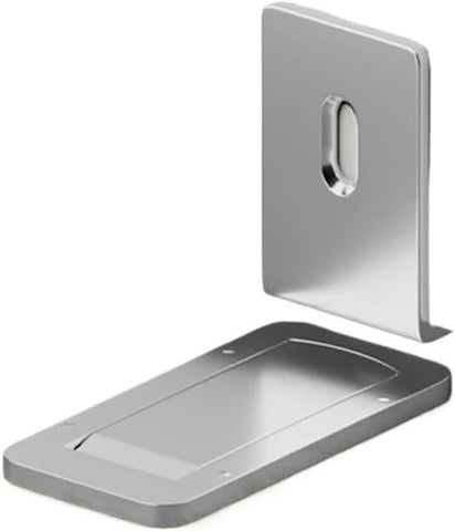 Darrahopens Home & Garden > DIY > Door Hardware Ultra-Thin Magnetic Door Stopper – Self-Adhesive, Anti-Collision, Windproof, One-Push Locking, Discreet Design for Glass Doors (Steel Gray)