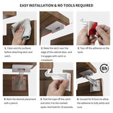 Darrahopens Home & Garden > DIY > Door Hardware Upgraded Invisible Baby Proofing Cabinet Latch Locks (10 Pack) - No Drilling or Tools Required for Installation, Works with Most Cabinets and Drawers, Works with Countertop Overhangs, Highly Secure
