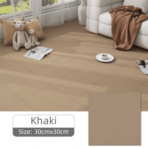 Darrahopens Home & Garden > DIY > Flooring 16 Pack Khaki Durable & Soft Self-Adhesive Carpet Tiles(30x30cm) - Interlocking Non-Slip Square Floor Mat for Bedroom, Office & Living Room