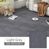 Darrahopens Home & Garden > DIY > Flooring 16 Pack Light Grey Durable & Soft Self-Adhesive Carpet Tiles(30x30cm) - Interlocking Non-Slip Square Floor Mat for Bedroom, Office & Living Room