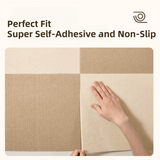 Darrahopens Home & Garden > DIY > Flooring 16 Pack Off-White Durable & Soft Self-Adhesive Carpet Tiles(30x30cm) - Interlocking Non-Slip Square Floor Mat for Bedroom, Office & Living Room