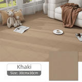 Darrahopens Home & Garden > DIY > Flooring 8 x Khaki & 8 x Off-White Durable & Soft Self-Adhesive Carpet Tiles(30x30cm) - Interlocking Non-Slip Square Floor Mat for Bedroom, Office & Living Room