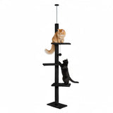 Darrahopens Home & Garden > DIY > Flooring CARLA HOME Floor to Ceiling Cat Tree Tower  with Adjustable Height 230-286cm for Indoor Cats (Black)