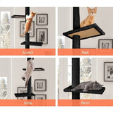 Darrahopens Home & Garden > DIY > Flooring CARLA HOME Floor to Ceiling Cat Tree Tower  with Adjustable Height 230-286cm for Indoor Cats (Black)
