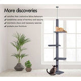 Darrahopens Home & Garden > DIY > Flooring CARLA HOME Floor to Ceiling Cat Tree Tower  with Adjustable Height 230-286cm for Indoor Cats (Grey)