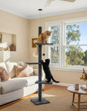 Darrahopens Home & Garden > DIY > Flooring CARLA HOME Floor to Ceiling Cat Tree Tower  with Adjustable Height 230-286cm for Indoor Cats (Grey)
