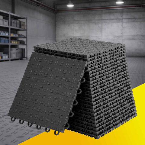 Darrahopens Home & Garden > DIY > Flooring Giantz Garage Floor Tiles Interlocking PP Flooring 25PCS 30x30cm Black In Australia - Darrahopens