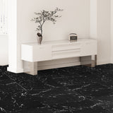 Darrahopens Home & Garden > DIY > Flooring VEVOR Self Adhesive Vinyl Floor Tiles 12 x 12 inch, 50 Tiles 1.5mm Thick Peel & Stick, Black Marble Texture DIY Flooring for Kitchen, Dining Room, Bedrooms & Bathrooms, Easy for Home Decor