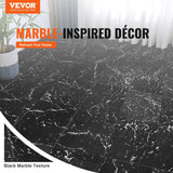 Darrahopens Home & Garden > DIY > Flooring VEVOR Self Adhesive Vinyl Floor Tiles 12 x 12 inch, 50 Tiles 1.5mm Thick Peel & Stick, Black Marble Texture DIY Flooring for Kitchen, Dining Room, Bedrooms & Bathrooms, Easy for Home Decor