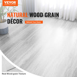 Darrahopens Home & Garden > DIY > Flooring VEVOR Self Adhesive Vinyl Floor Tiles 36 x 6 inch, 36 Tiles 2.5mm Thick Peel & Stick, Light Gray Wood Grain DIY Flooring for Kitchen, Dining Room, Bedrooms & Bathrooms, Easy for Home Decor