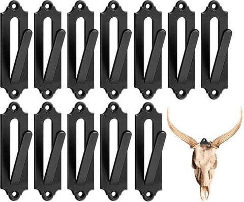 Darrahopens Home & Garden > DIY > Hardware Hooks 12-Piece Skull Wall Hook Set - Black Steel Hook for Decoration - Includes Mounting Kit