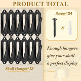 Darrahopens Home & Garden > DIY > Hardware Hooks 12-Piece Skull Wall Hook Set - Black Steel Hook for Decoration - Includes Mounting Kit