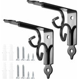 Darrahopens Home & Garden > DIY > Hardware Hooks 2 pcs Wall Shelf Brackets, 90 Degree Triangle Shelf Brackets, Metal Angle Bracket For Bookshelf, Kitchen - Black