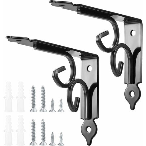 Darrahopens Home & Garden > DIY > Hardware Hooks 2 pcs Wall Shelf Brackets, 90 Degree Triangle Shelf Brackets, Metal Angle Bracket For Bookshelf, Kitchen - Black