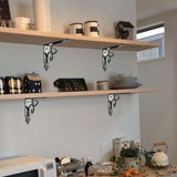 Darrahopens Home & Garden > DIY > Hardware Hooks 2 pcs Wall Shelf Brackets, 90 Degree Triangle Shelf Brackets, Metal Angle Bracket For Bookshelf, Kitchen - Black
