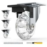 Darrahopens Home & Garden > DIY > Hardware Hooks 4 pcs Set Furniture Casters With Brakes, 360° Swivel Casters, Up To 600Kg, No Marks On The Floor, Screws Included