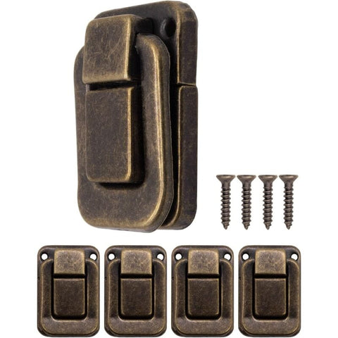 Darrahopens Home & Garden > DIY > Hardware Hooks 4 pcs U-Shaped Clasps For Chests, Boxes, Chests, Vintage Design In Brass 47 X 32 Mm, Bronze, Copper