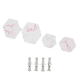 Darrahopens Home & Garden > DIY > Hardware Hooks 4Pcs Marble Pattern Wall Mounted Hook Hex Shaped Modern Decorative Hook for Bedroom Door Home In Australia - Darrahopens