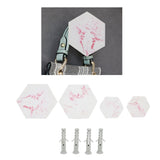 Darrahopens Home & Garden > DIY > Hardware Hooks 4Pcs Marble Pattern Wall Mounted Hook Hex Shaped Modern Decorative Hook for Bedroom Door Home In Australia - Darrahopens