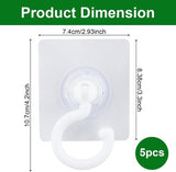 Darrahopens Home & Garden > DIY > Hardware Hooks 5-pack self-adhesive hooks - Extra strong adhesive hooks - Transparent wall hooks - Self-adhesive - No drilling required - Suitable for bathroom, kitchen, office, bedroom