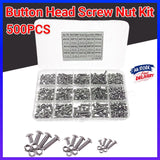 Darrahopens Home & Garden > DIY > Hardware Hooks 500x M3/M4/M5 Stainless Steel Hex Socket Button Head Bolts Screws Nuts Kit