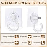 Darrahopens Home & Garden > DIY > Hardware Hooks 9 pcs Self-Adhesive Heavy Duty Plastic Ceiling Hooks White Compatible with Under Cabinet Hanging Tools