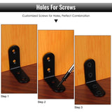 Darrahopens Home & Garden > DIY > Hardware Hooks Black Right Angle Bracket L Shaped Metal Corner Braces With Screws For Wood Furniture Cupboard Support 20 pcs 40 18Mm