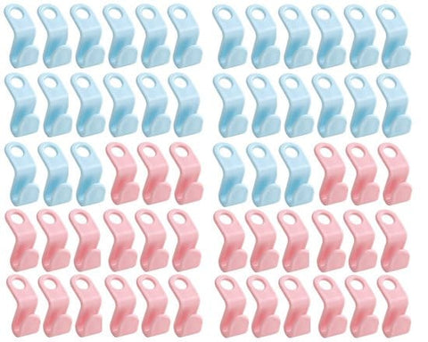 Darrahopens Home & Garden > DIY > Hardware Hooks Coat Hooks - 60 pieces - Hangers/Hooks - Pink and Blue - Thickened S-shaped