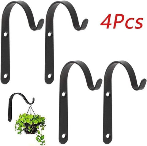 Darrahopens Home & Garden > DIY > Hardware Hooks Hanging hooks - Set of 4 - Wall mounting - Suitable for bird feeders - Black - Suitable for indoor and outdoor use