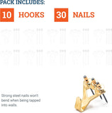 Darrahopens Home & Garden > DIY > Hardware Hooks Heavy Duty Picture Hooks Hold Up to 45 kg - 10-pack with Nails | Picture Hooks for Drywall - Mirrors