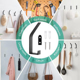 Darrahopens Home & Garden > DIY > Hardware Hooks Hooks - 6 pieces - Black clothes hooks - Suitable for screwing with a hidden hole - Modern wall coat rack - For jackets, coats, hats, scarves, towels, handbags, etc.