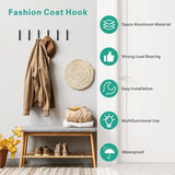 Darrahopens Home & Garden > DIY > Hardware Hooks Hooks - 6 pieces - Black clothes hooks - Suitable for screwing with a hidden hole - Modern wall coat rack - For jackets, coats, hats, scarves, towels, handbags, etc.