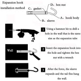 Darrahopens Home & Garden > DIY > Hardware Hooks M10 304 Stainless Steel Expansion Bolts Anchors Bolts Open Hook Expansion Screws Bolts 5-Pack