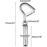 Darrahopens Home & Garden > DIY > Hardware Hooks M10 304 Stainless Steel Expansion Bolts Anchors Bolts Open Hook Expansion Screws Bolts 5-Pack