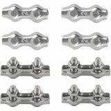 Darrahopens Home & Garden > DIY > Hardware Hooks M2 Duplex Cable Clips 304 Stainless Steel Duplex Cable Clips For Wire ROpe Clotheslines Sun Sails Hanging Patio Fixed 8