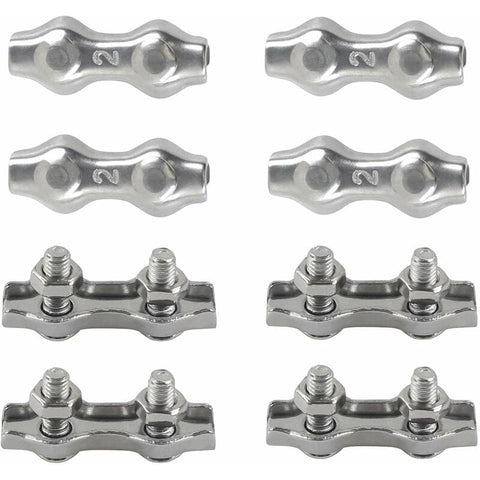 Darrahopens Home & Garden > DIY > Hardware Hooks M2 Duplex Cable Clips 304 Stainless Steel Duplex Cable Clips For Wire ROpe Clotheslines Sun Sails Hanging Patio Fixed 8