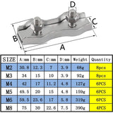 Darrahopens Home & Garden > DIY > Hardware Hooks M2 Duplex Cable Clips 304 Stainless Steel Duplex Cable Clips For Wire ROpe Clotheslines Sun Sails Hanging Patio Fixed 8